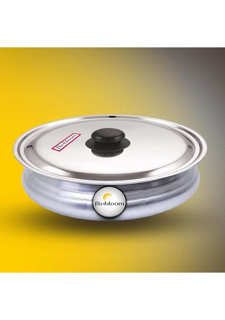 FLIXBLOOM Perfect Optimal Hard Anodised Cookware Urli Handi Uruli Pot Bhagona Lagan Pot | 4 L | 4.2 Qt | Induction Compatible | With Lid - Indya