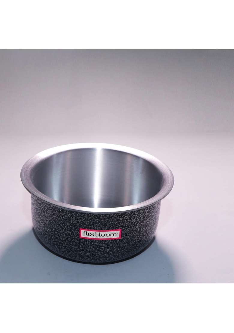 FLIXBLOOM Pro Kitchen Hard Anodised Black Induction Base LPG Stove Friendly Kitchen | 1.5 L | 1.6 Qt | With Lid - Indya