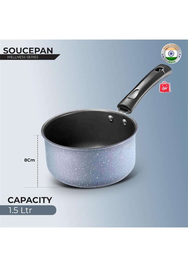 LAZYwindow Nonstick Sauce Pan | 1.5 L | 1.6 Qt | 16 cm | 6.3 Inch - Indya