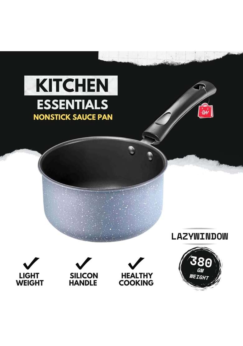 LAZYwindow Nonstick Sauce Pan | 1.5 L | 1.6 Qt | 16 cm | 6.3 Inch - Indya