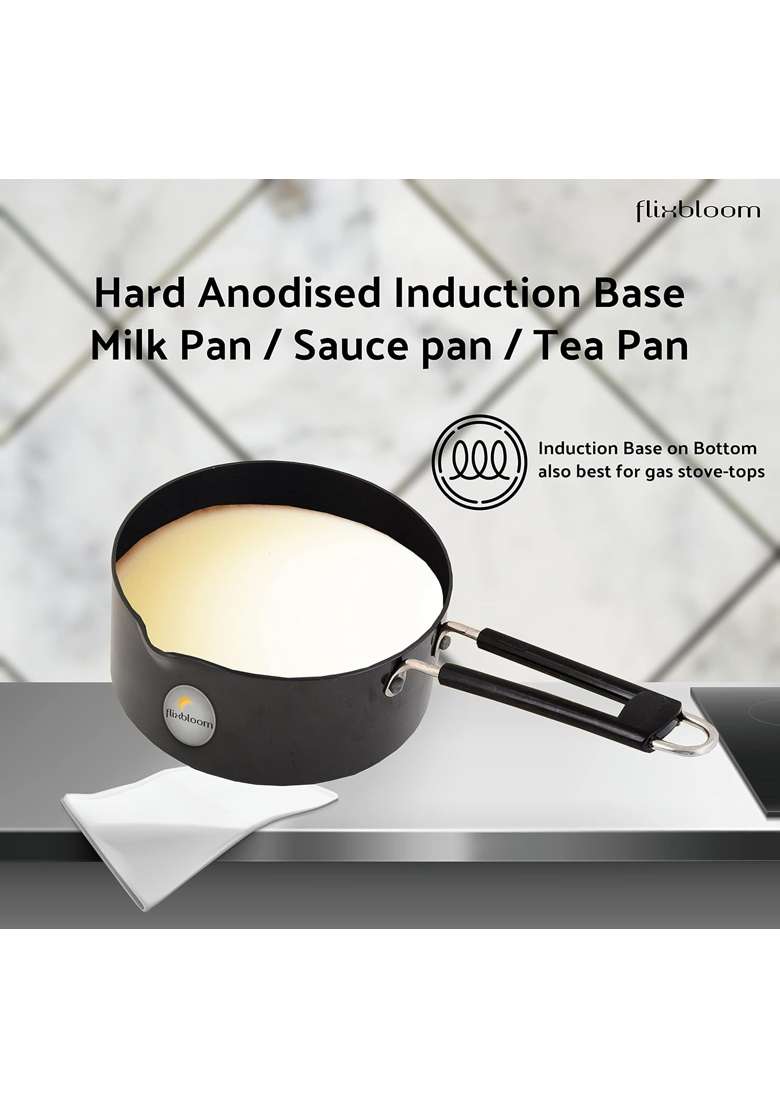 FLIXBLOOM Perfect Plus Kitchen Hard Anodised Gas Stove-top and Induction Base Boiling-Ware | 2.2 L | 2.3 Qt - Indya