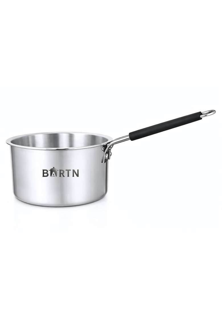 BARTN Premium Hindalium Silver Saucepan for Tea Milk Water | 2 L | 2.1 Qt | Heavy Bottom | Non-Toxic - Indya