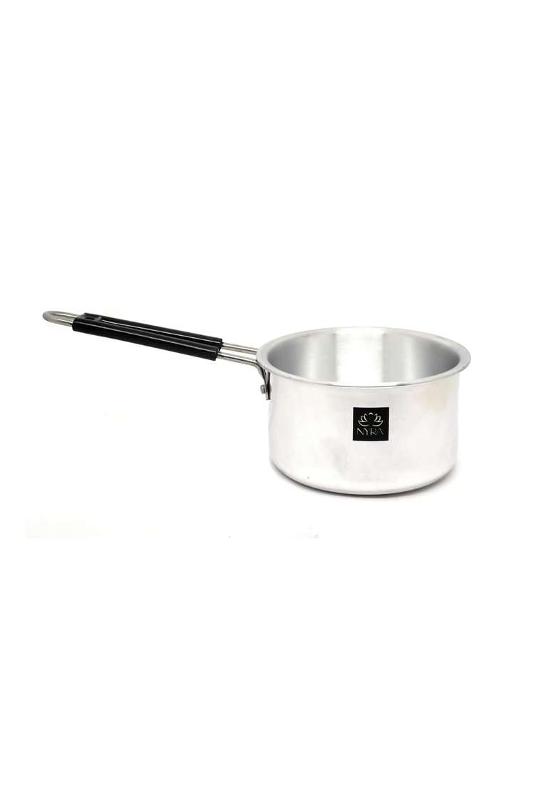 NYRA Aluminium Sauce Pan Multipurpose Tea Pan Milk Pan Chaidan with Strong Black | 1.8 L | 1.9 Qt - Indya
