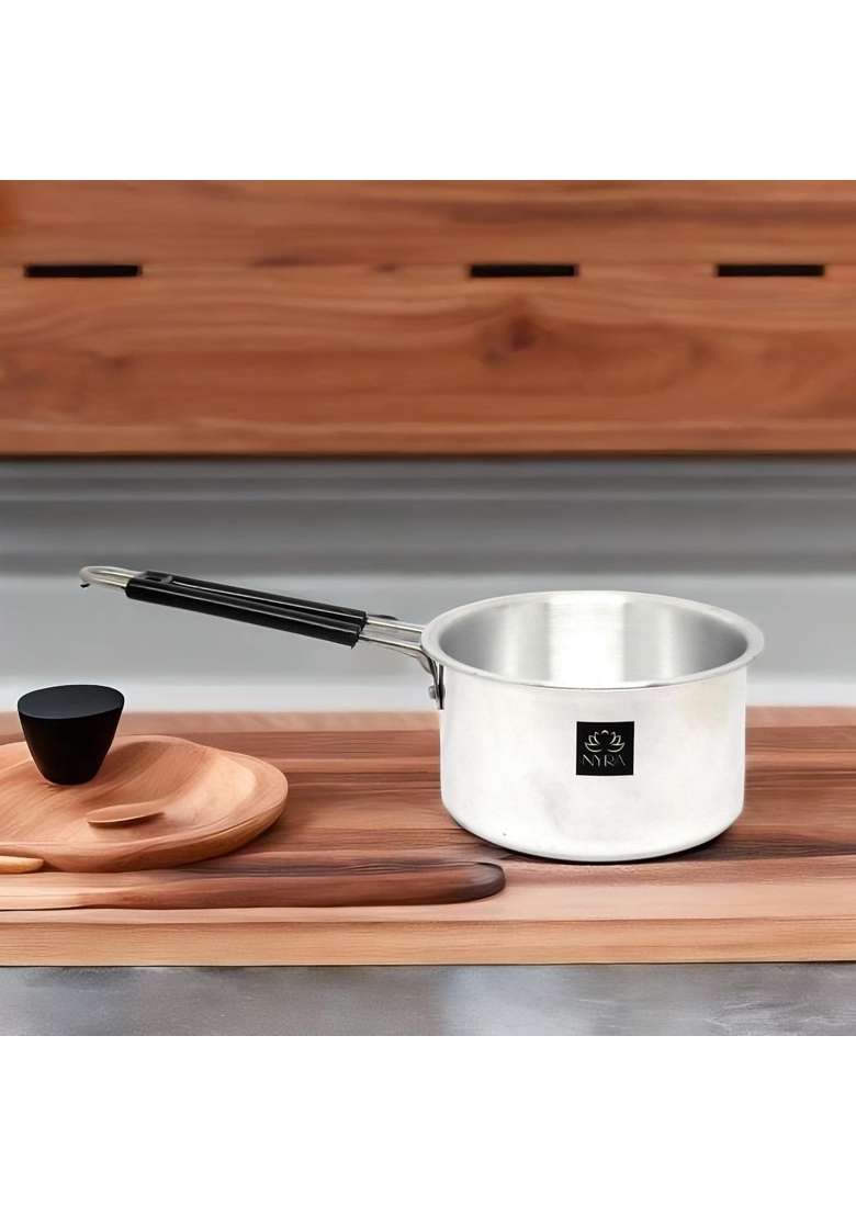 NYRA Aluminium Sauce Pan Multipurpose Tea Pan Milk Pan Chaidan with Strong Black | 1.8 L | 1.9 Qt - Indya