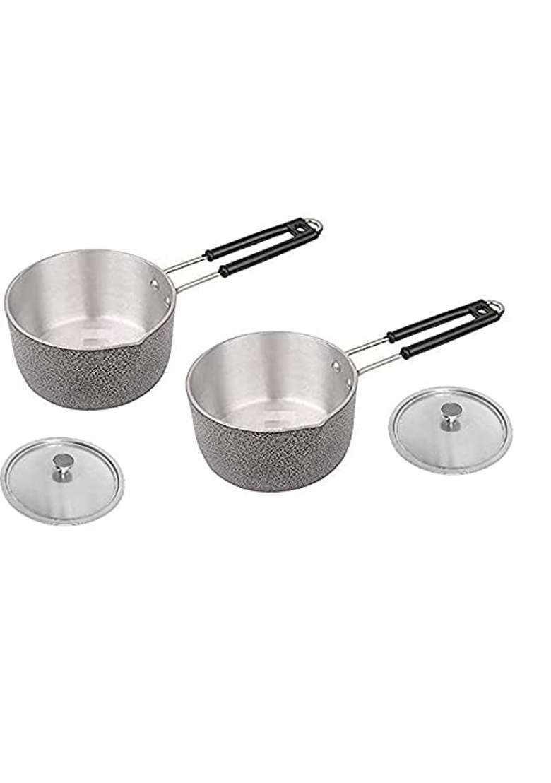 Bartan Star Aluminium Saucepan Tea Pan | 1000 ml | 33.8 fl oz | With Lid - Indya