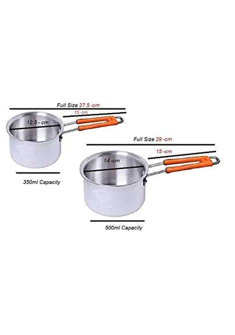 Bartan Star Aluminum Small Size Saucepan | 2-Piece Set - Indya