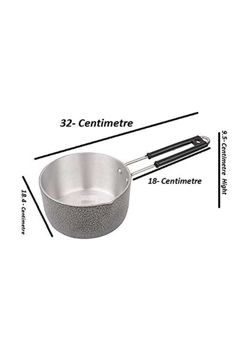 Bartan Star Aluminum Saucepan with Lid | 1.5 L | 1.6 Qt - Indya