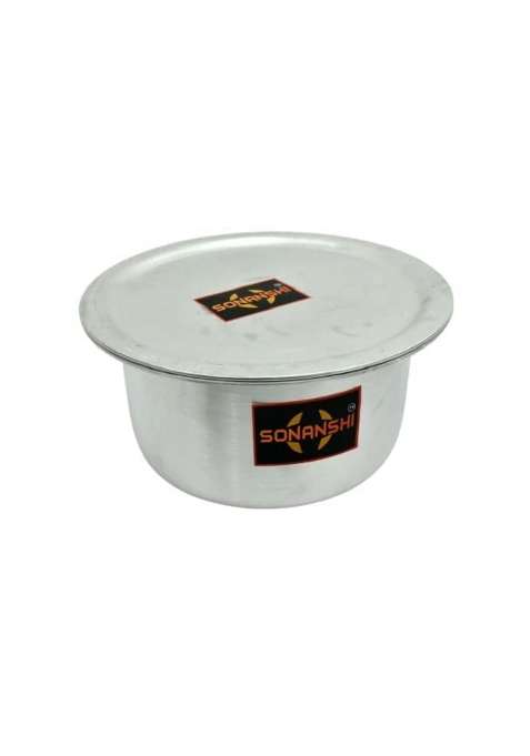 Sonanshi Aluminium Bhagona Cooking Pot Patila Tapeli with LID | 1.5 L | 1.6 Qt