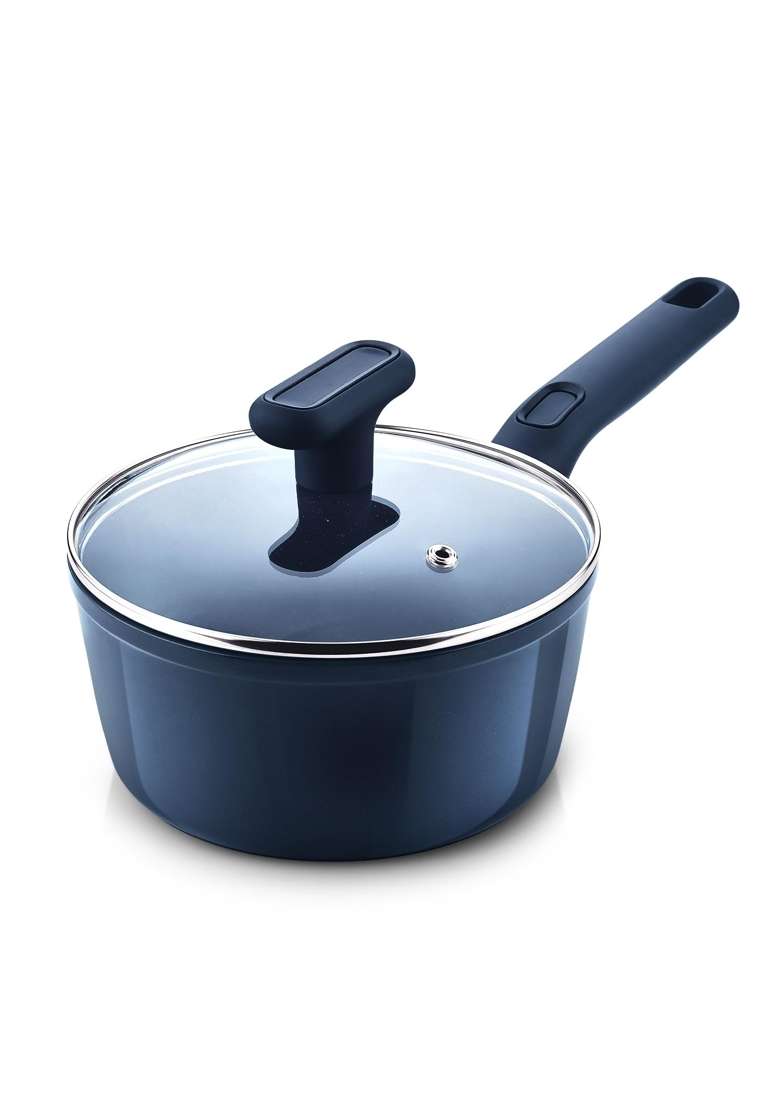 BERGNER Jade | 1.8 L | 1.9 Qt | 18 cm | 7.1 Inch | Induction Compatible | PFOA Free | Non-Stick | With Lid - Indya