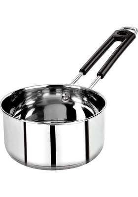 Tannu Craft Stainless Steel Sauce Pan with Induction Compatible and Gas Stove Friendly Heavy | 1 L | 1.1 Qt