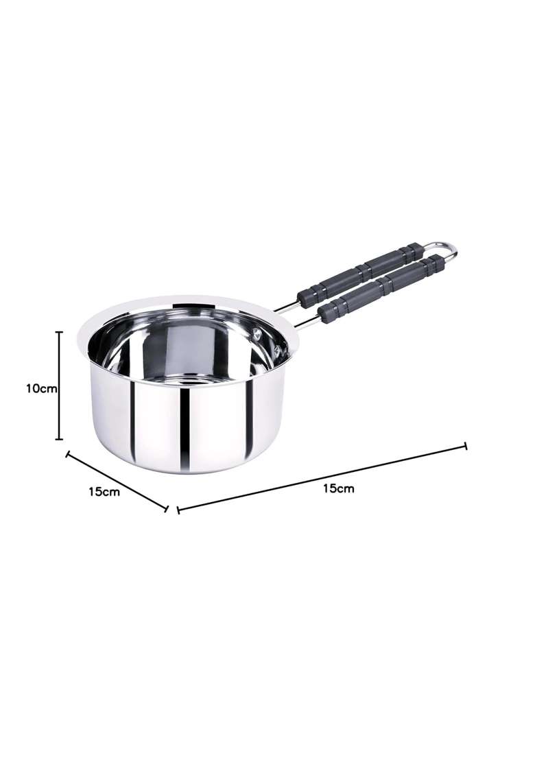 Tannu Craft Stainless Steel Sauce Pan with Induction Compatible and Gas Stove Friendly Heavy | 1 L | 1.1 Qt - Indya