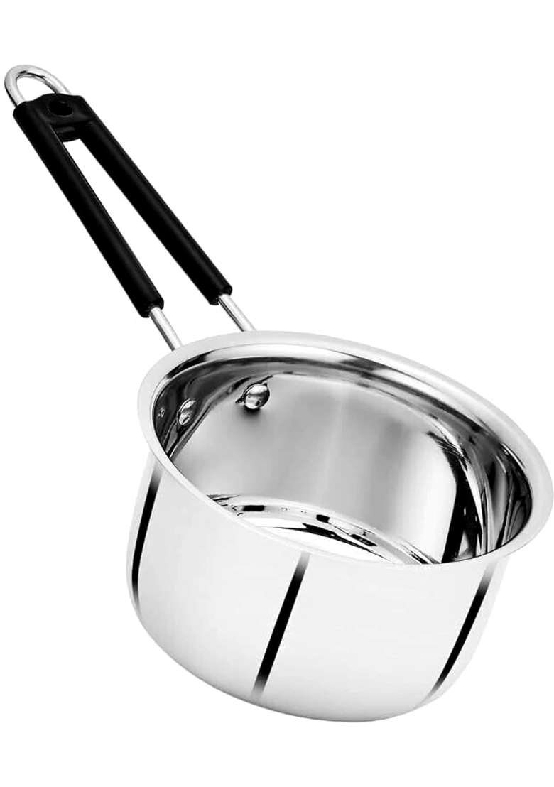 Tannu Craft Stainless Steel Sauce Pan with Induction Compatible and Gas Stove Friendly Heavy | 1 L | 1.1 Qt - Indya