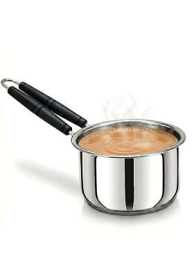 Bartan Star Stainless Steel Heavy Sandwich Bottom Saucepan with Handle | 1.8 L | 1.9 Qt | Induction Compatible