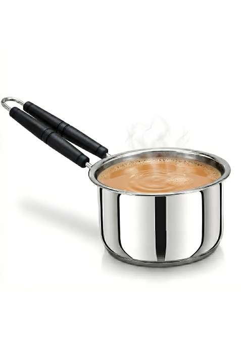 Bartan Star Stainless Steel Heavy Sandwich Bottom Saucepan with Handle | 1.8 L | 1.9 Qt | Induction Compatible