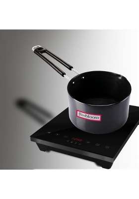 FLIXBLOOM Special Black Hard Anodized Induction Base Bottom LPG Friendly Deep Kitchen | 2 L | 2.1 Qt