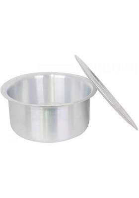 Super HK Aluminium Patila Cooking Pot Bhagona Tapeli with LID | 2 L | 2.1 Qt