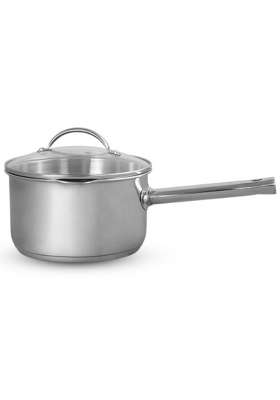 PLUMM Get Plumm Stainless Steel Sauce Pan | 2.5 L | 2.6 Qt | 18 cm | 7.1 Inch | Induction Compatible | Heavy Bottom | With Lid