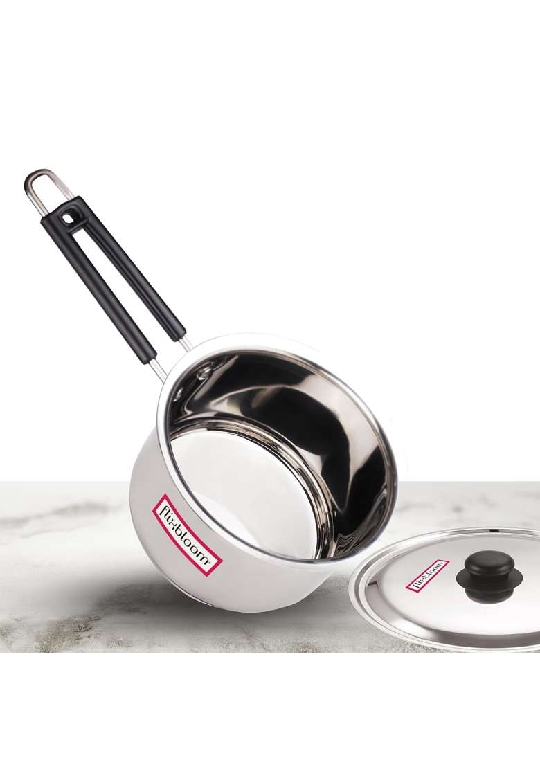 FLIXBLOOM Remarkable Stainless Steel with Triply Bottom Induction Base and LPG Gas Stove | 3 L | 3.2 Qt | With Lid - Indya