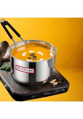 FLIXBLOOM Glorious Stainless Steel Sauce Pan | 2 L | 2.1 Qt | Induction Compatible | Tri-Ply