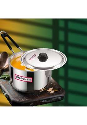 FLIXBLOOM Completeness Glossy Stainless Steel Induction Base LPG Gas Stove Top Friendly | 4 L | 4.2 Qt | With Lid