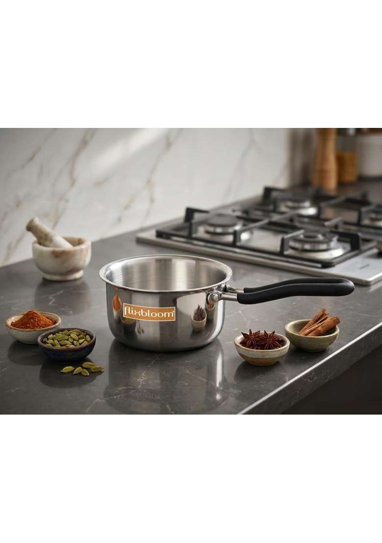FLIXBLOOM Deluxe Kitchen Cookware Triply | 1 L | 1.1 Qt | Induction Compatible - Indya