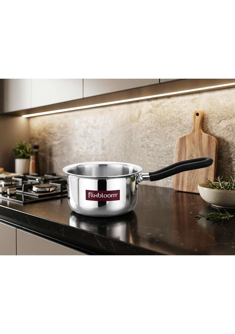 FLIXBLOOM Deluxe Kitchen Cookware Triply | 1 L | 1.1 Qt | Induction Compatible - Indya