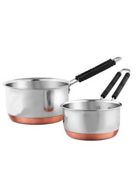 SHIFA CRAFT Stainless Steel Copper Bottom Sauce Pan | 500 ml | 16.9 fl oz
