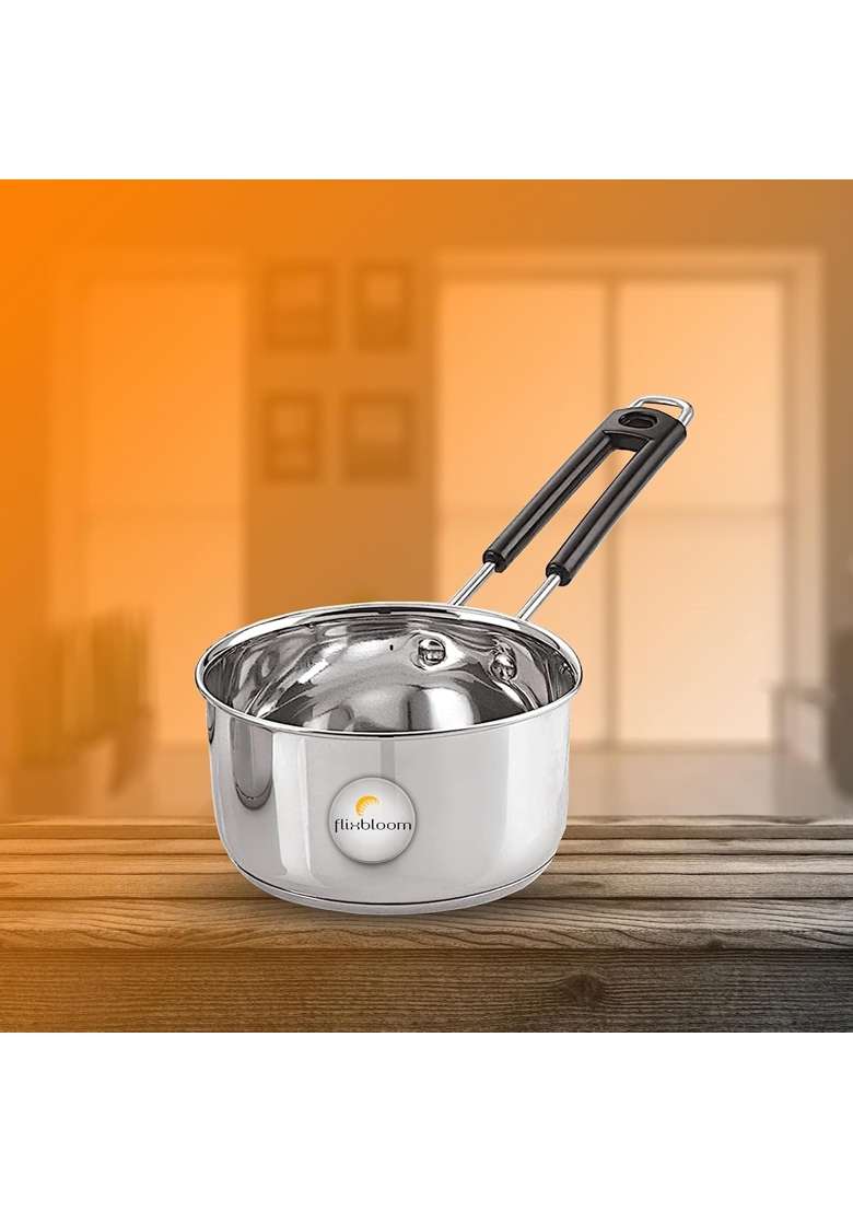 FLIXBLOOM Heavy Gauge Stainless Steel Saucepan Tea Pan | 3 L | 3.2 Qt | Induction Compatible - Indya