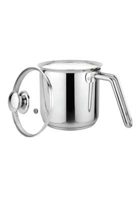 Prabha Stainless Steel Milk Pot with Handle. | 18 L | 19 Qt | 14 cm | 5.5 Inch | Induction Compatible