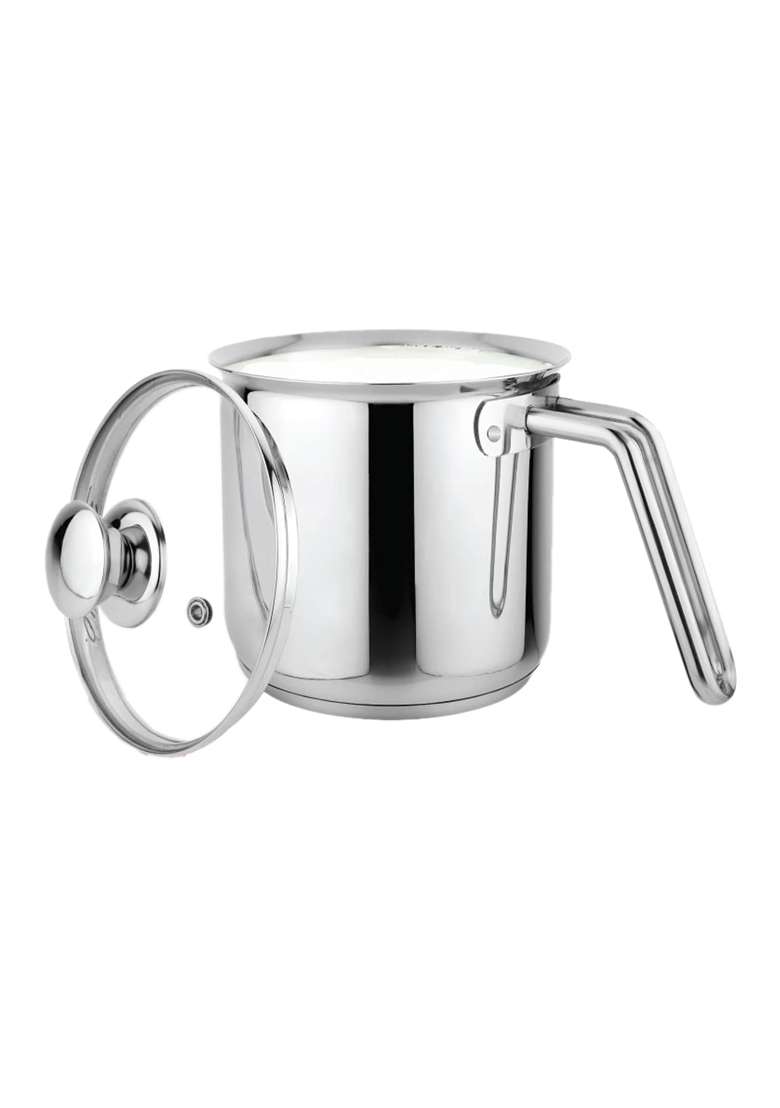 Prabha Stainless Steel Milk Pot with Handle. | 18 L | 19 Qt | 14 cm | 5.5 Inch | Induction Compatible - Indya