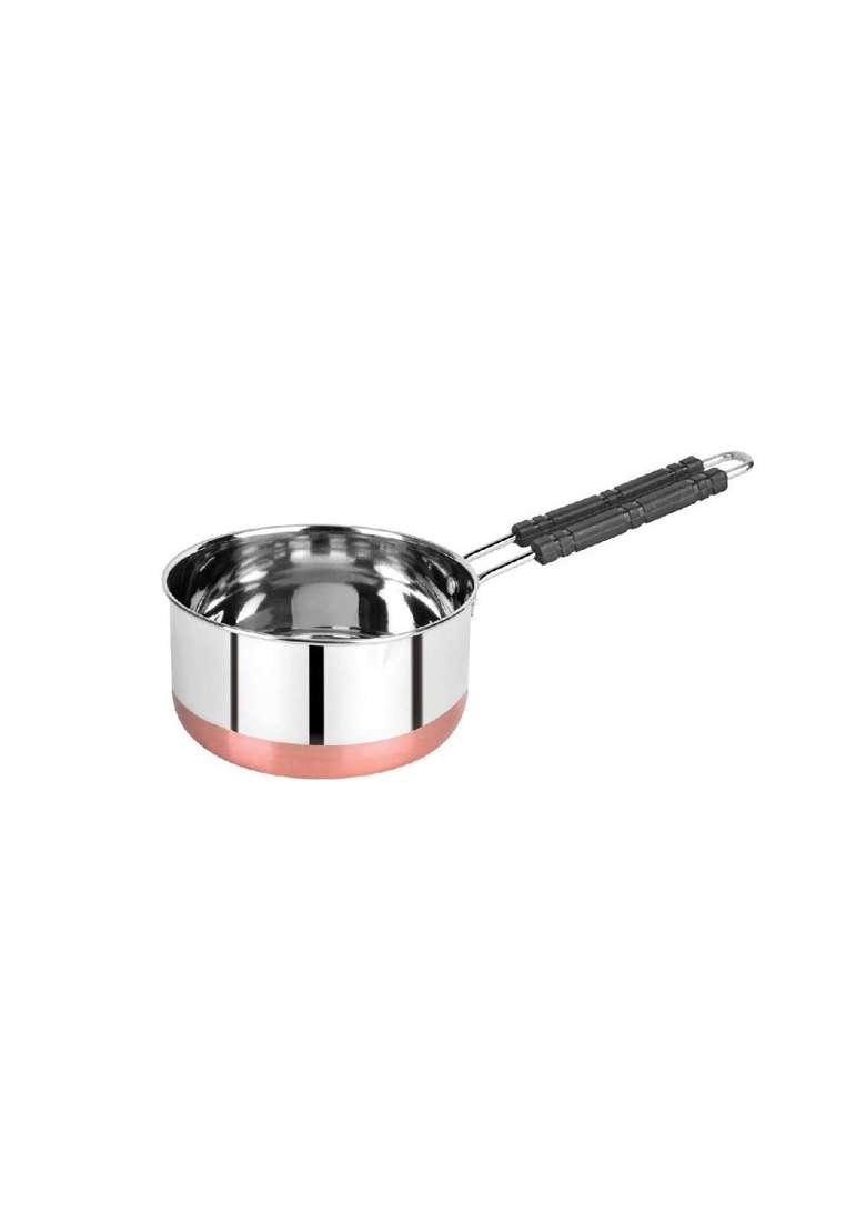 JGS Stainless Steel Copper Coated Flat Stove Bottom Sauce and Milk Pan Tea Coffee | 2 L | 2.1 Qt - Indya
