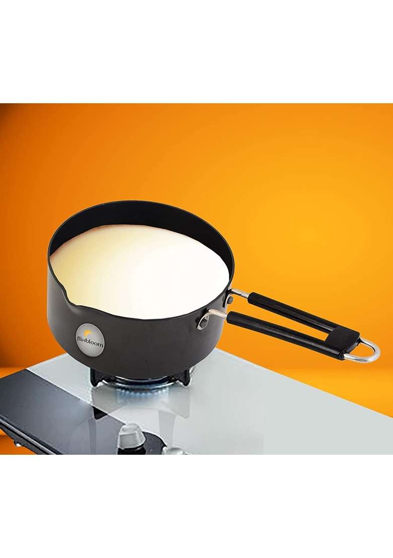 FLIXBLOOM Hard Anodised Sauce Pan Tea Pan Milk Pan Induction and Gas Stove Compatible | 1.2 L | 1.3 Qt - Indya