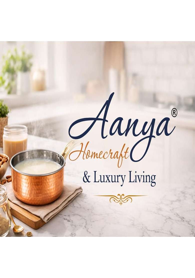AANYA HOME CRAFT Aanya Homecraft Copper Sauce Pan with Long Handle | 0.4 L | 0.4 Qt | 22 cm | 8.7 Inch - Indya