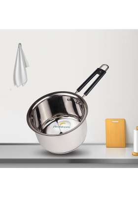 FLIXBLOOM Latest Stainless Steel Induction Base with Sandwich Bottom Saucepan Chaidan | 1 L | 1.1 Qt