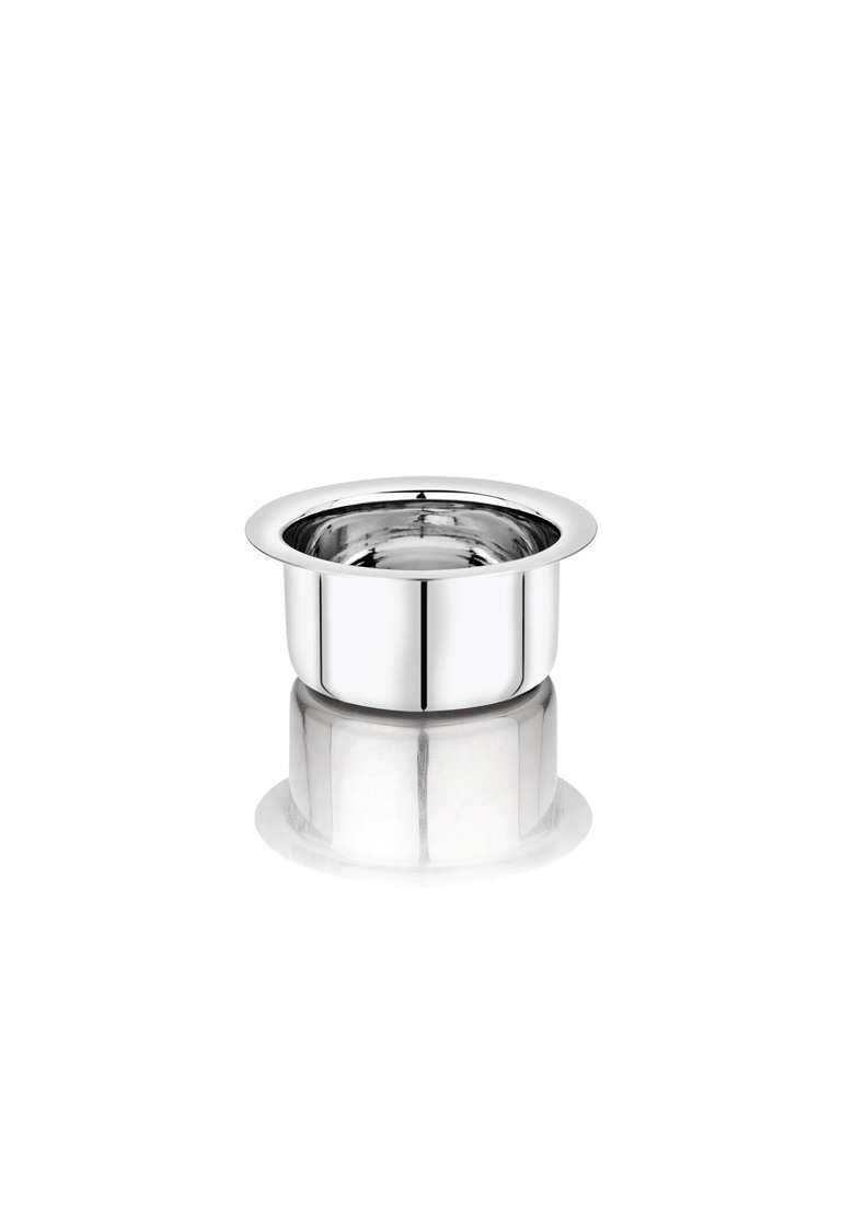 Vinod Stainless Steel Flat Bottom Cooking Tope Cooking Pot | 350 ml | 11.8 fl oz | 12 cm | 4.7 Inch | Induction Compatible | Food Safe - Indya