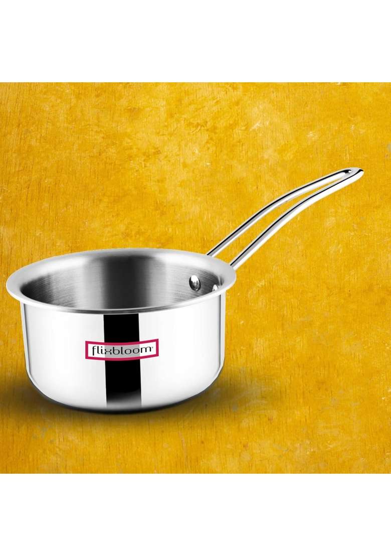 FLIXBLOOM Perfect Triply Cookware Induction and Gas Stove Top Friendly Sauce Pan Tea | 1 L | 1.1 Qt - Indya