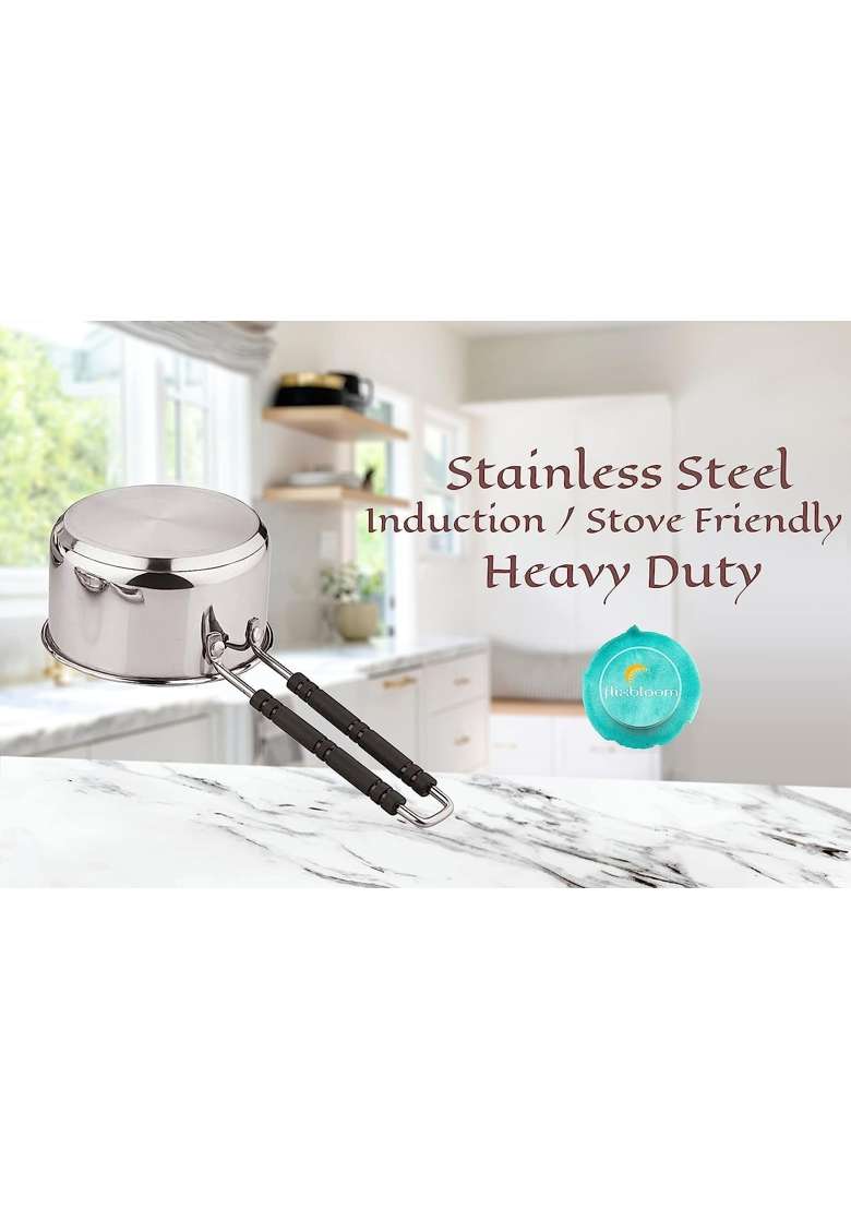 FLIXBLOOM Perfect Stainless Steel Sauce Pan for Kitchen Utensil | 1 L | 1.1 Qt | Induction Compatible - Indya