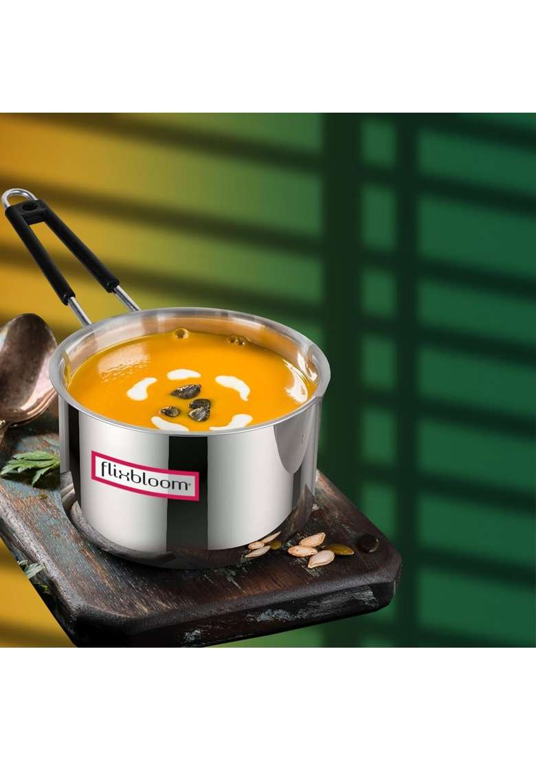 FLIXBLOOM Completeness Glossy Stainless Steel Induction Base LPG Gas Stove Top Friendly | 4 L | 4.2 Qt - Indya