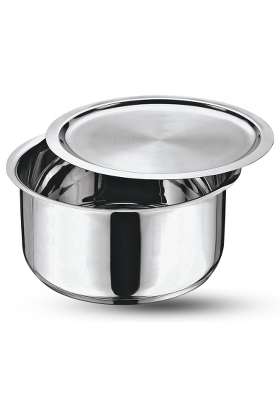 Vinod Stainless Steel 304 Grade Tope Cooking Pot Patila Topiya with Lid | 1.6 L | 1.7 Qt | 16 cm | 6.3 Inch | Induction Compatible