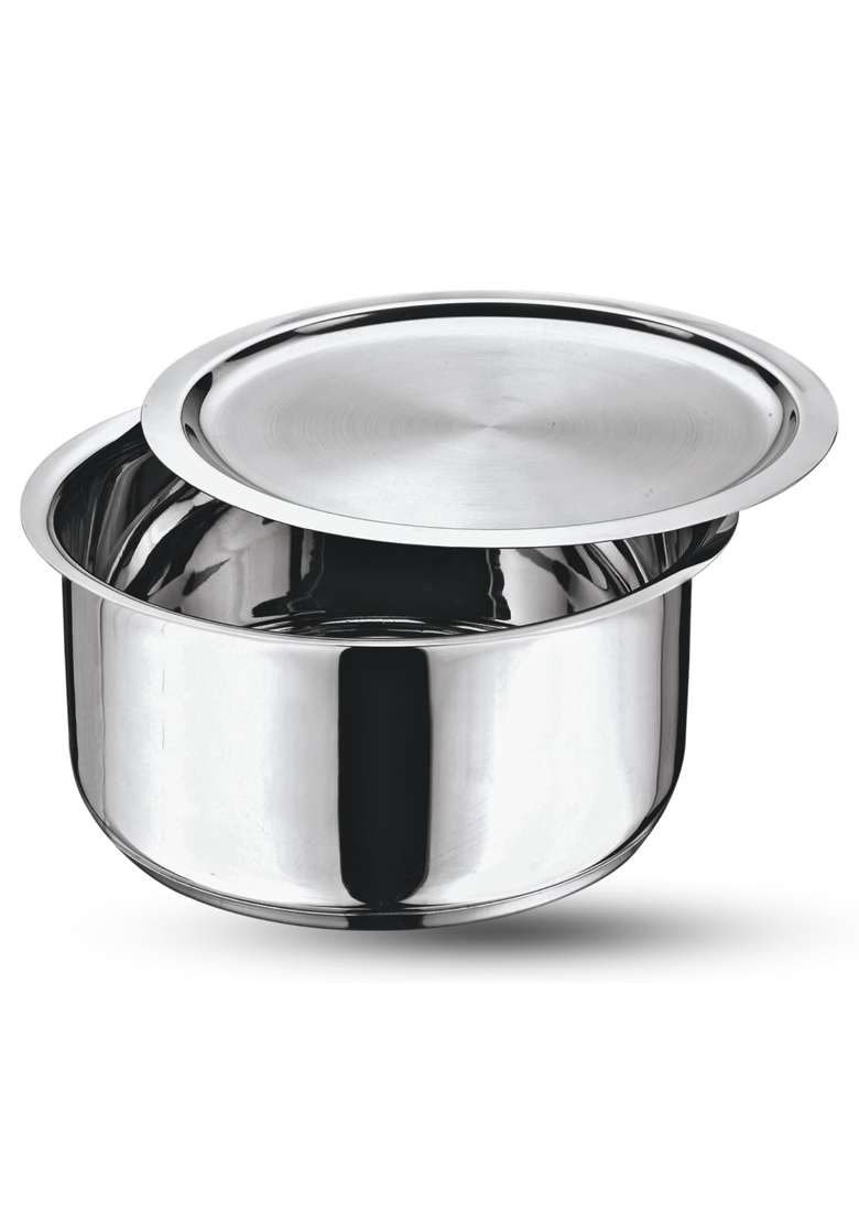 Vinod Stainless Steel 304 Grade Tope Cooking Pot Patila Topiya with Lid | 1.6 L | 1.7 Qt | 16 cm | 6.3 Inch | Induction Compatible - Indya
