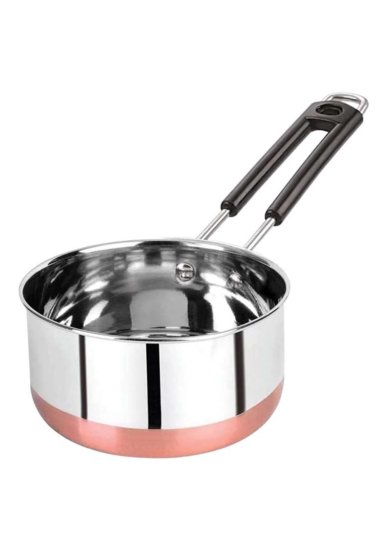 ALWAFLI Copper Bottom Stainless Steel Flat Base Sauce Pan | 2 L | 2.1 Qt - Indya
