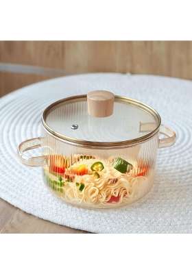 The Better Home Zeno Borosilicate Glass Cookware for Gas Stove | 1.45 L | 1.5 Qt | With Lid