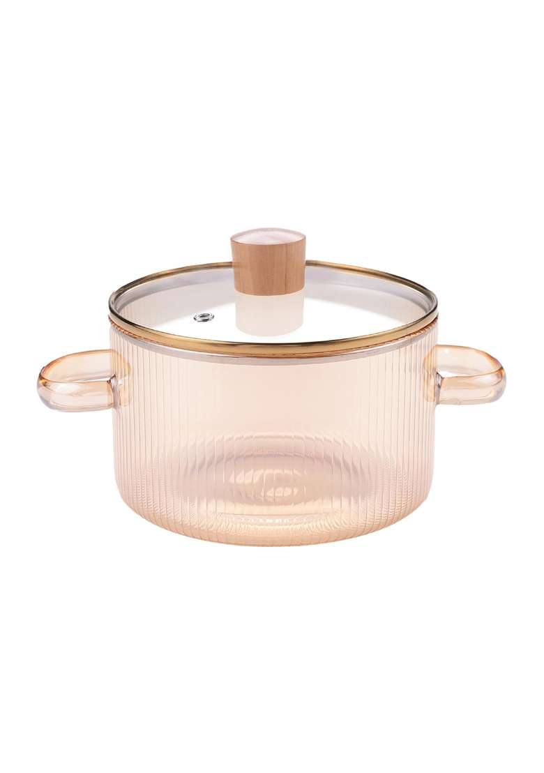 The Better Home Zeno Borosilicate Glass Cookware for Gas Stove | 1.45 L | 1.5 Qt | With Lid - Indya