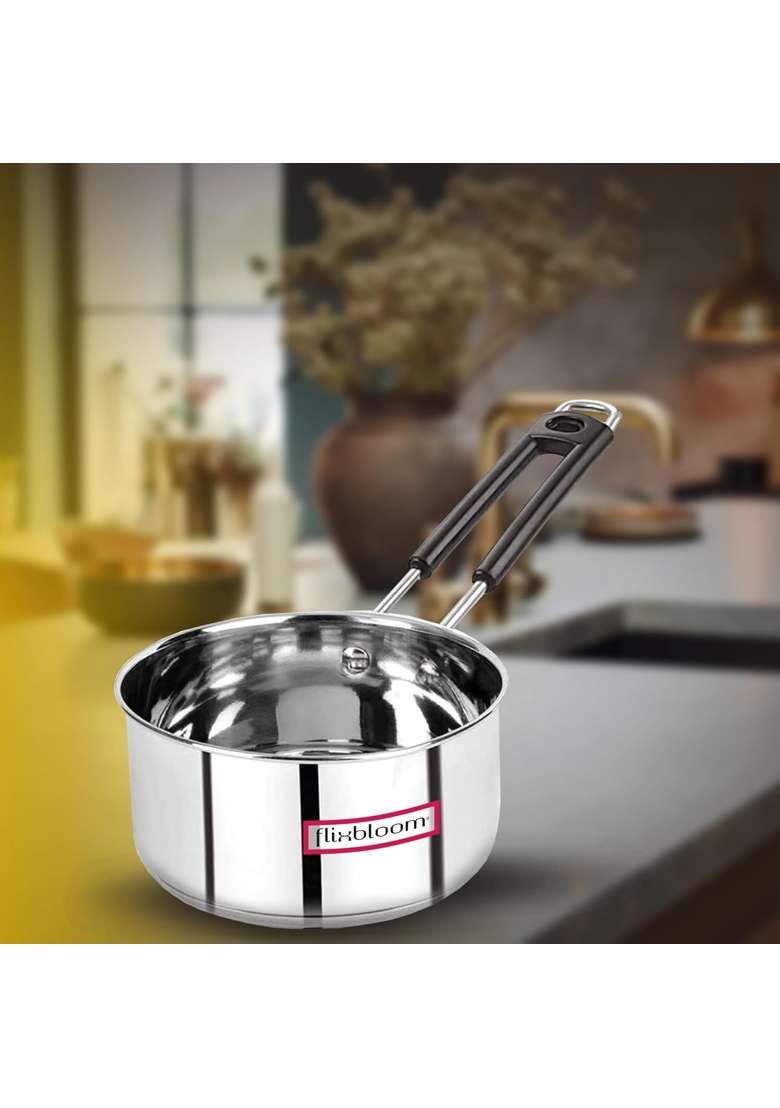 FLIXBLOOM Incredible Kitchen Stainless Steel Induction Base LPG Gas Friendly | 3 L | 3.2 Qt | Tri-Ply - Indya