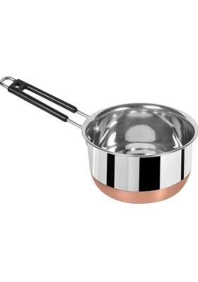 ALWAFLI Copper Bottom Stainless Steel Flat Base Sauce Pan | 1.5 L | 1.6 Qt