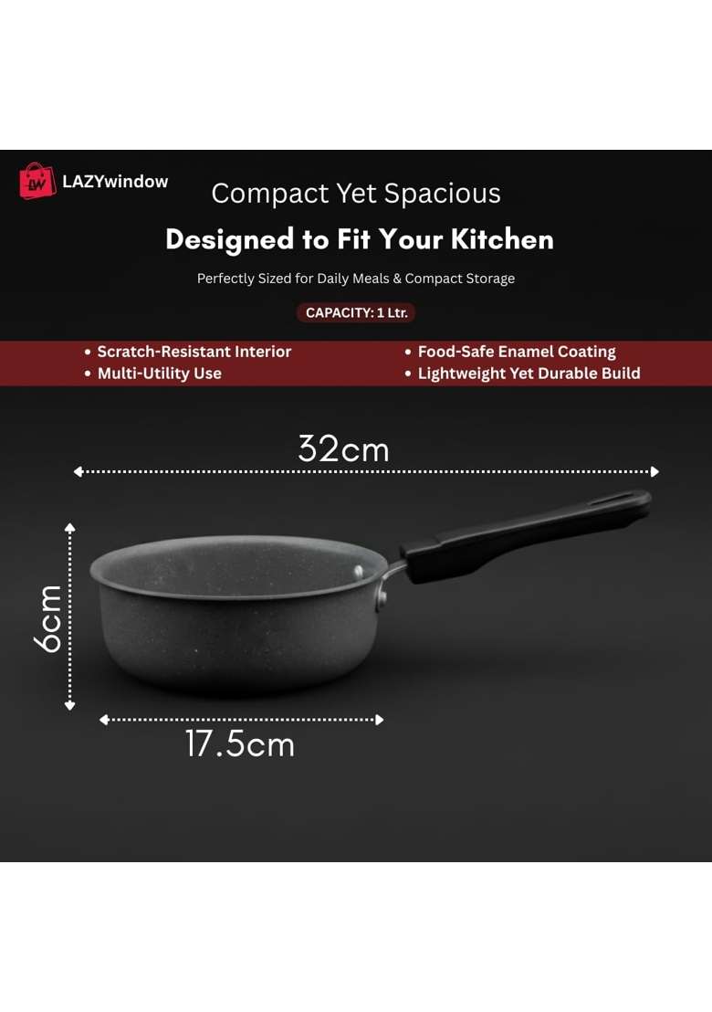 LAZYwindow Nonstick Baby Sauce Pan Set with Tea Strainer | Pack of 2 - Indya
