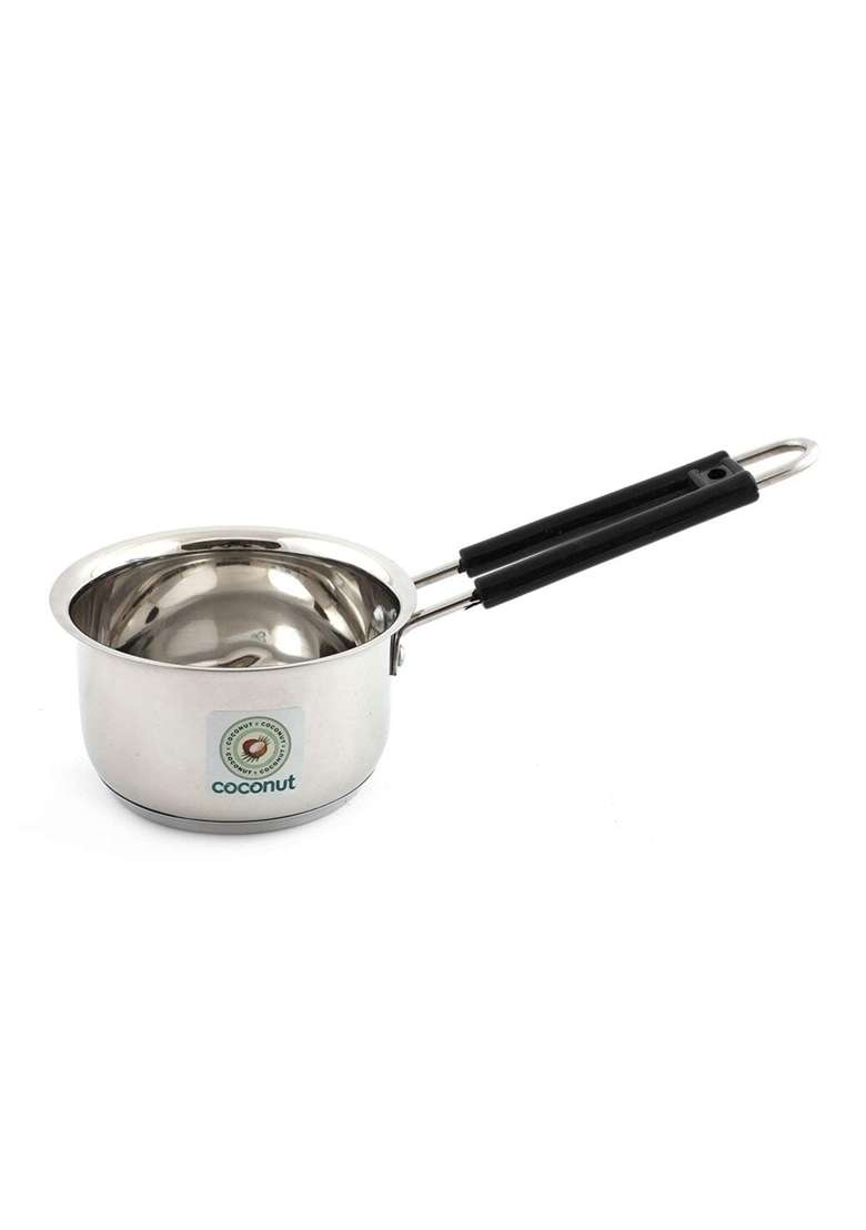 coconut Stainless Steel Mirror Finish Sauce Pan | 0.5 L | 0.5 Qt | Induction Compatible | Rust Resistant - Indya