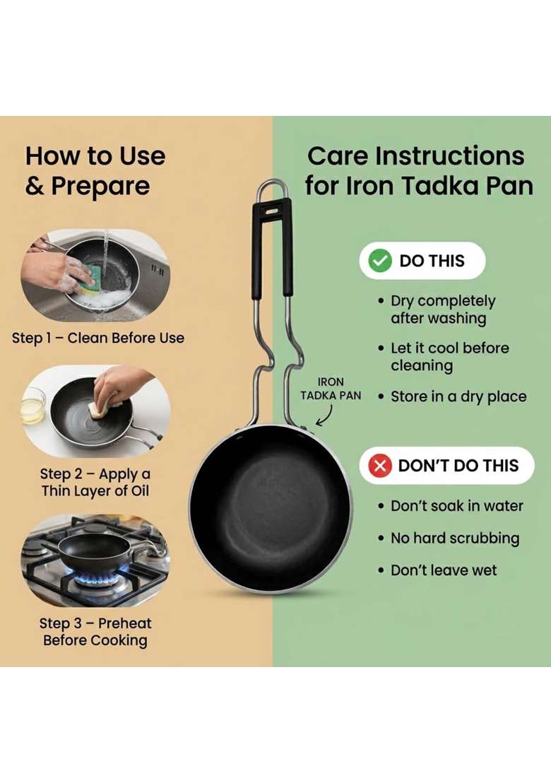 DOZY Iron Tadka Pan Gas Stove Compatible - Indya