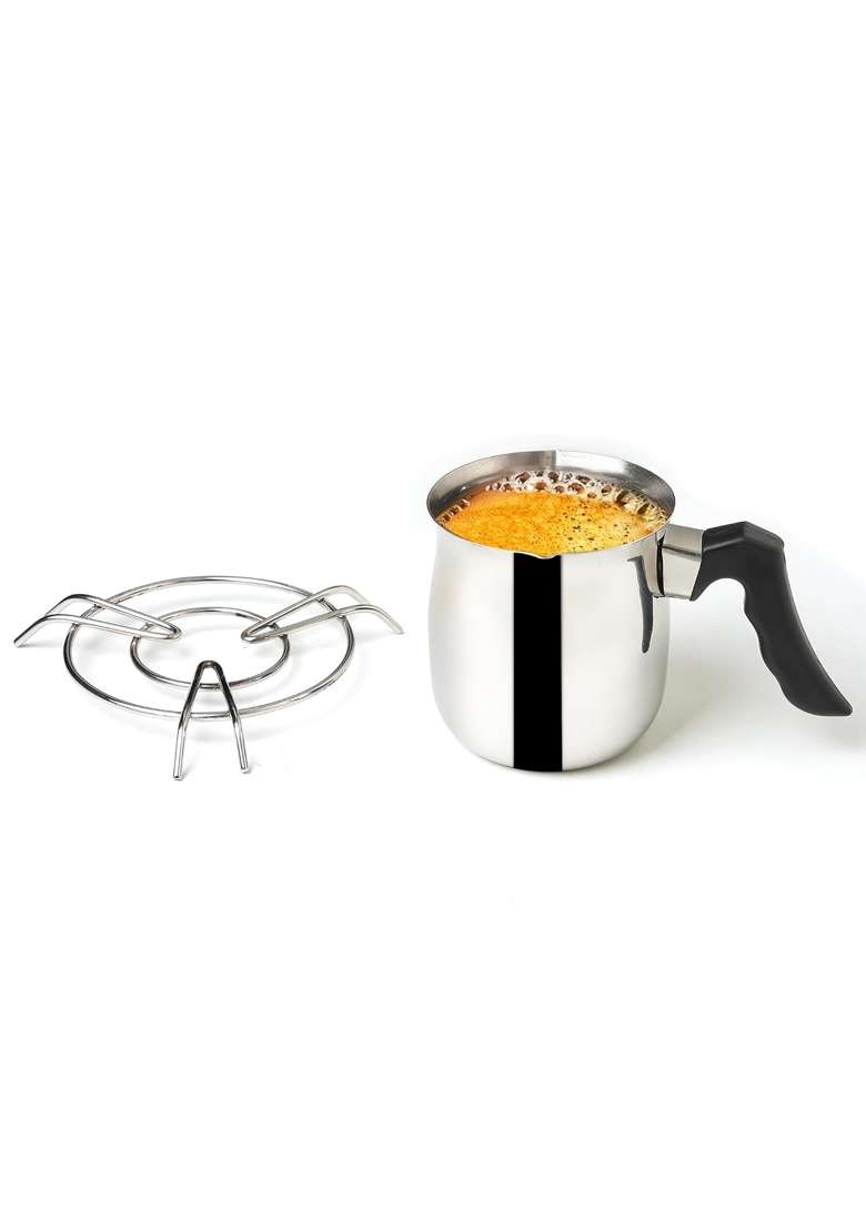 The Indus Valley Stainless Steel Coffee Maker Warmer with Stand | 500 ml | 16.9 fl oz | Induction Compatible | Non-Toxic | Non-Stick - Indya