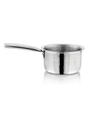Vinod | Claro Heavy Gauge Stainless Steel Hammered Sauce Pan | 1200 ml | 40.6 fl oz | 16 cm | 6.3 Inch